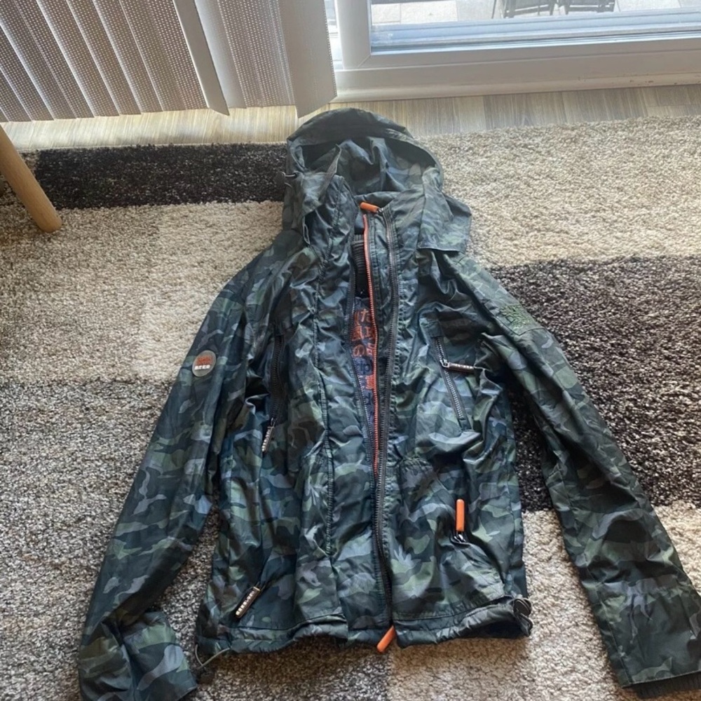 Superdry Men's Hooded Arctic Wind-Attacker Jacket, Stealth Camouflage/Grey Marl